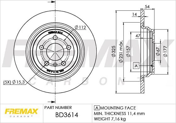 FREMAX BD-3614 - Гальмівний диск autocars.com.ua