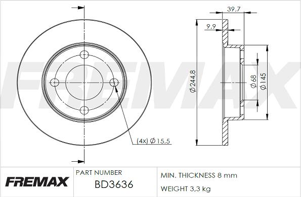 FREMAX BD-3636 - Гальмівний диск autocars.com.ua