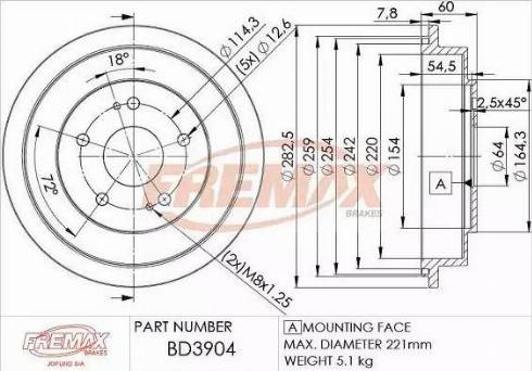 FREMAX BD-3904 - Гальмівний барабан autocars.com.ua