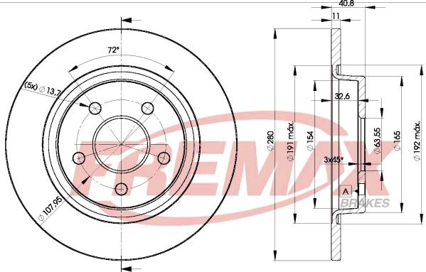 FREMAX BD-3962 - Тормозной диск avtokuzovplus.com.ua