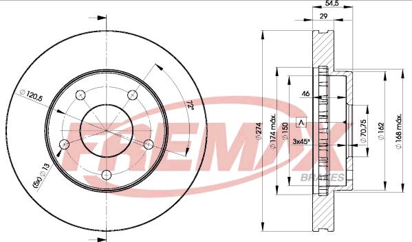 FREMAX BD-3966 - Тормозной диск avtokuzovplus.com.ua