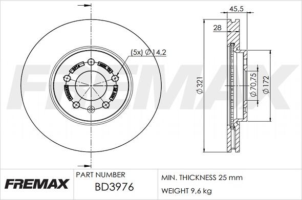 FREMAX BD-3976 - Гальмівний диск autocars.com.ua