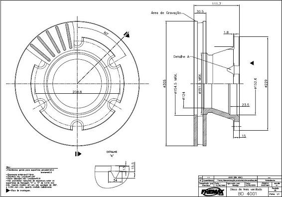 FREMAX BD-4001 - Гальмівний диск autocars.com.ua