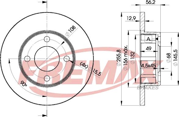 FREMAX BD-4012 - Тормозной диск avtokuzovplus.com.ua