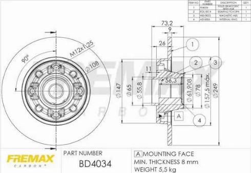 FREMAX BD-4034 - Тормозной диск avtokuzovplus.com.ua