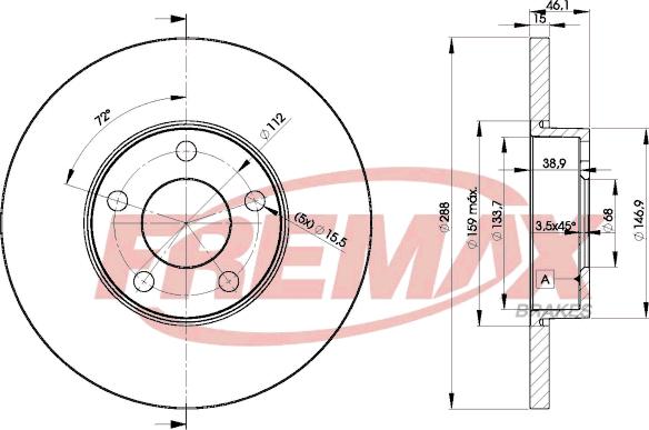 FREMAX BD-4061 - Тормозной диск avtokuzovplus.com.ua