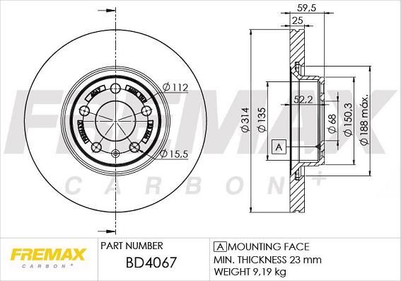 FREMAX BD-4067 - Гальмівний диск autocars.com.ua