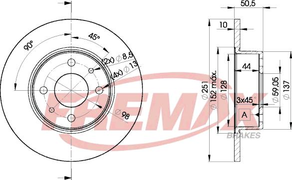 FREMAX BD-4070 - Гальмівний диск autocars.com.ua