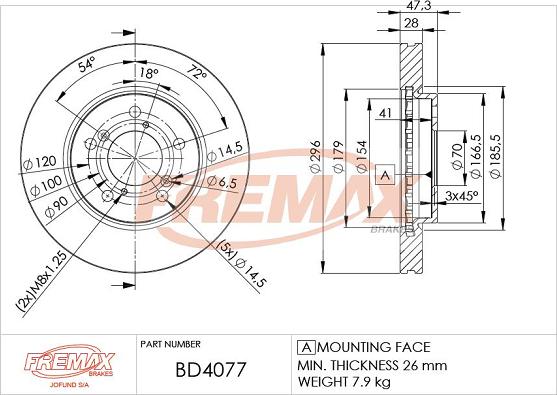 FREMAX BD-4077 - Гальмівний диск autocars.com.ua