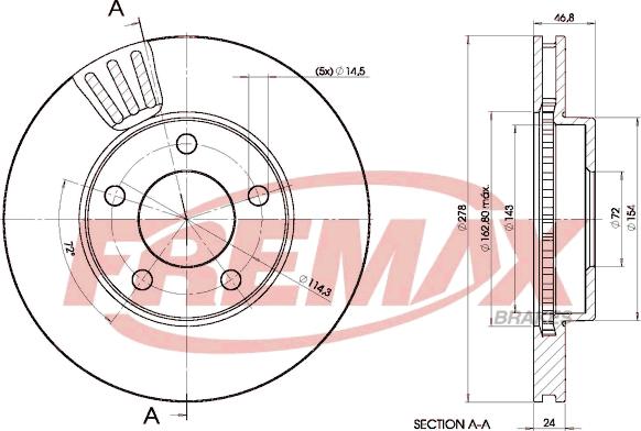 FREMAX BD-4093 - Гальмівний диск autocars.com.ua