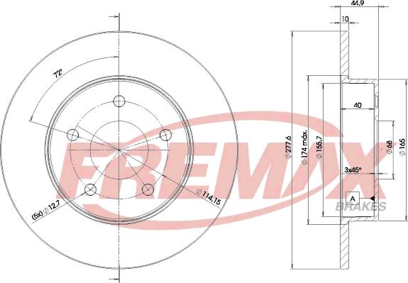 FREMAX BD-4101 - Гальмівний диск autocars.com.ua