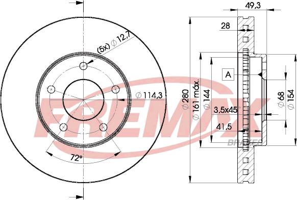 FREMAX BD-4107 - Гальмівний диск autocars.com.ua