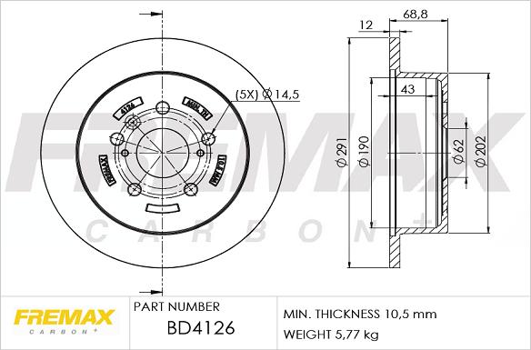 FREMAX BD-4126 - Гальмівний диск autocars.com.ua