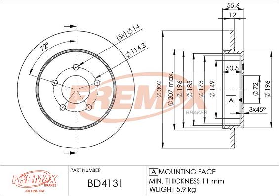 FREMAX BD-4131 - Гальмівний диск autocars.com.ua