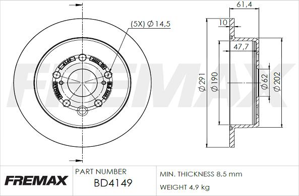 FREMAX BD-4149 - Тормозной диск autodnr.net