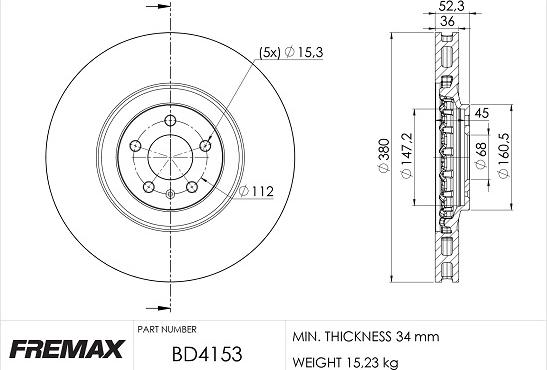 FREMAX BD-4153 - Гальмівний диск autocars.com.ua