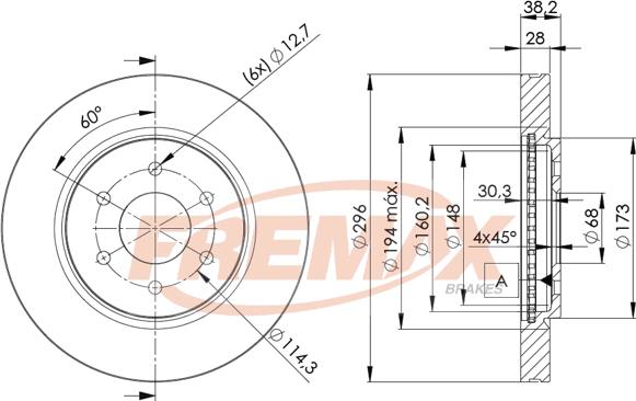 FREMAX BD-4200 - Гальмівний диск autocars.com.ua