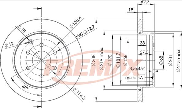 FREMAX BD-4203 - Тормозной диск avtokuzovplus.com.ua