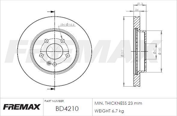 FREMAX BD-4210 - Гальмівний диск autocars.com.ua