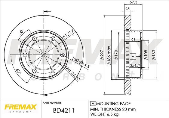 FREMAX BD-4211 - Гальмівний диск autocars.com.ua