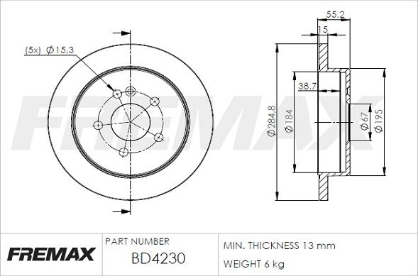 FREMAX BD-4230 - Гальмівний диск autocars.com.ua