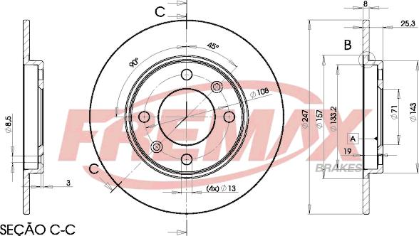 FREMAX BD-4247 - Тормозной диск avtokuzovplus.com.ua