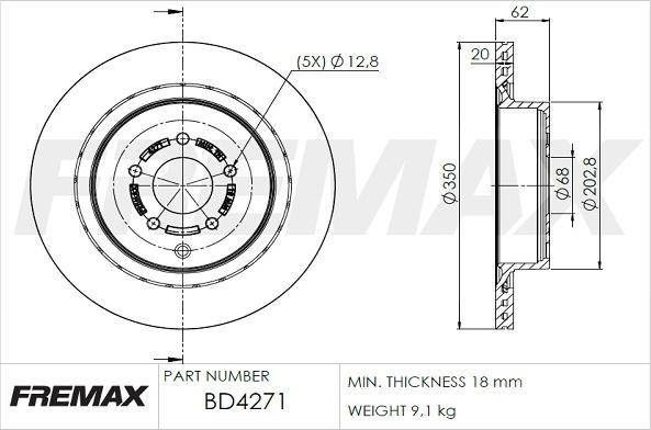 FREMAX BD-4271 - Тормозной диск avtokuzovplus.com.ua