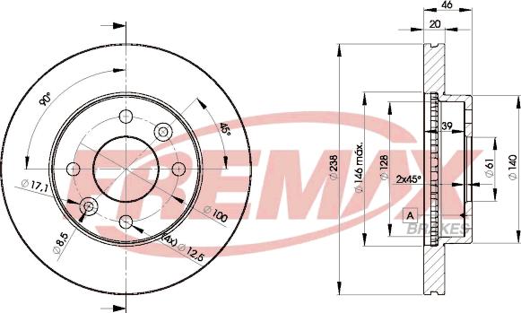 FREMAX BD-4287 - Тормозной диск avtokuzovplus.com.ua