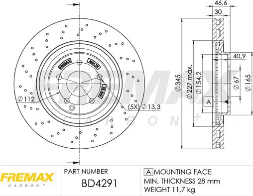 FREMAX BD-4291 - Тормозной диск avtokuzovplus.com.ua