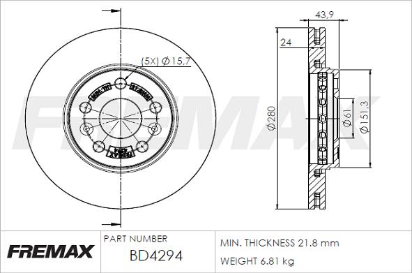 FREMAX BD-4294 - Тормозной диск avtokuzovplus.com.ua