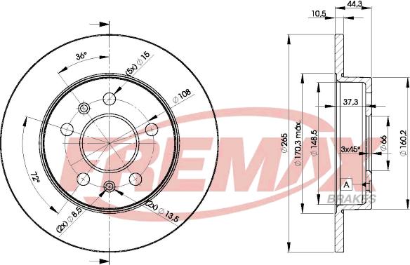 FREMAX BD-4296 - Тормозной диск avtokuzovplus.com.ua