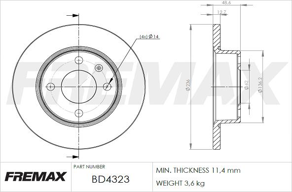 FREMAX BD-4323 - Тормозной диск avtokuzovplus.com.ua