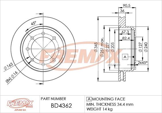 FREMAX BD-4362 - Тормозной диск avtokuzovplus.com.ua