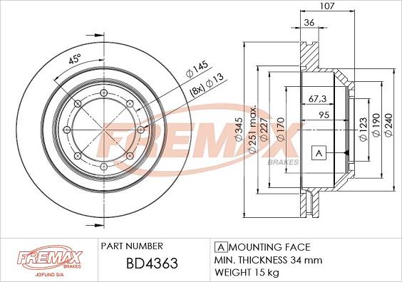 FREMAX BD-4363 - Гальмівний диск autocars.com.ua