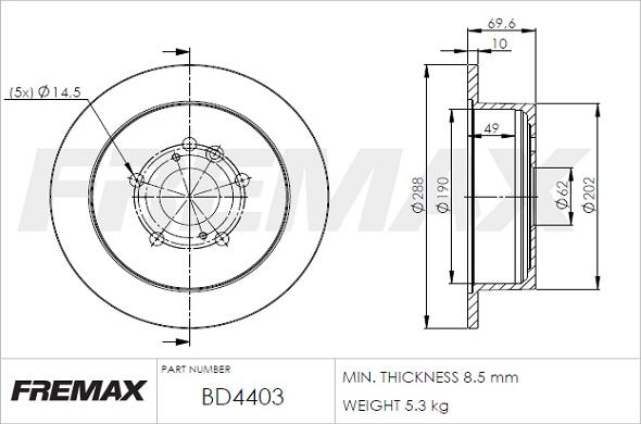 FREMAX BD-4403 - Тормозной диск autodnr.net