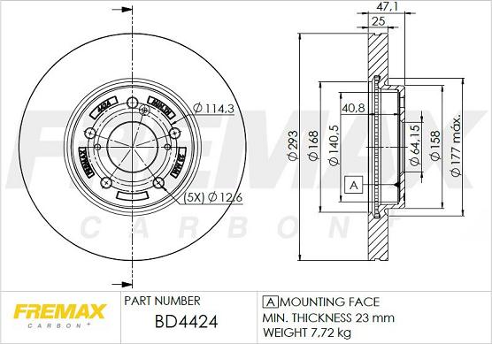 FREMAX BD-4424 - Тормозной диск avtokuzovplus.com.ua