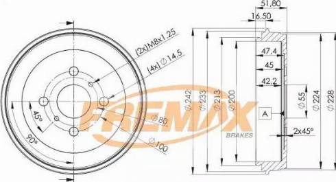 FREMAX BD-4445 - Гальмівний барабан autocars.com.ua