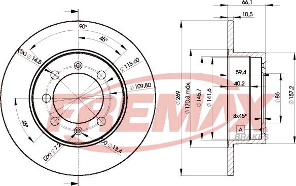 FREMAX BD-4575 - Тормозной диск avtokuzovplus.com.ua