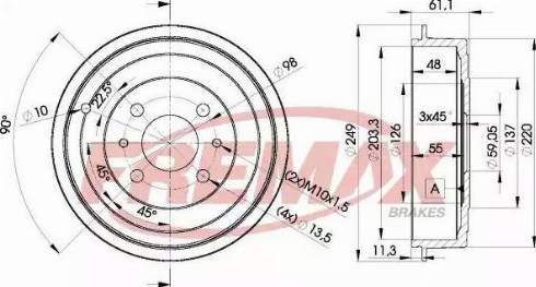 FREMAX BD-4593 - Тормозной барабан avtokuzovplus.com.ua