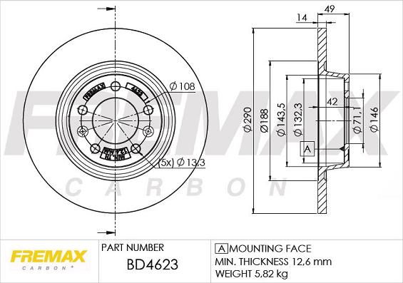 FREMAX BD-4623 - Тормозной диск avtokuzovplus.com.ua