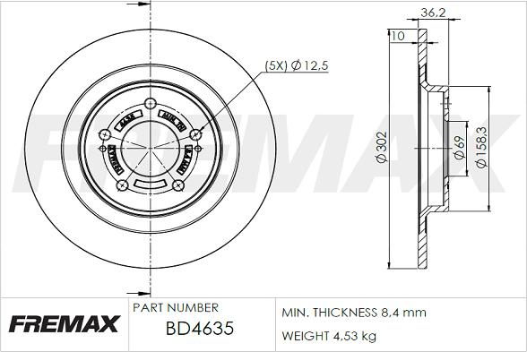 FREMAX BD-4635 - Гальмівний диск autocars.com.ua