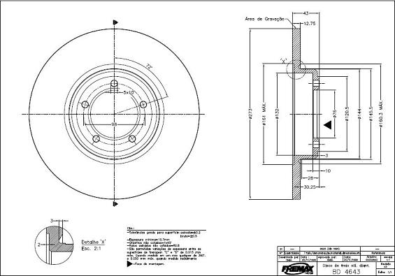 FREMAX BD-4643 - Гальмівний диск autocars.com.ua