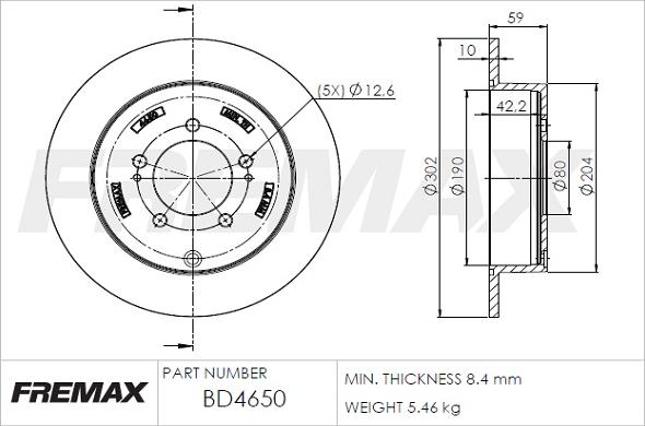 FREMAX BD-4650 - Тормозной диск autodnr.net