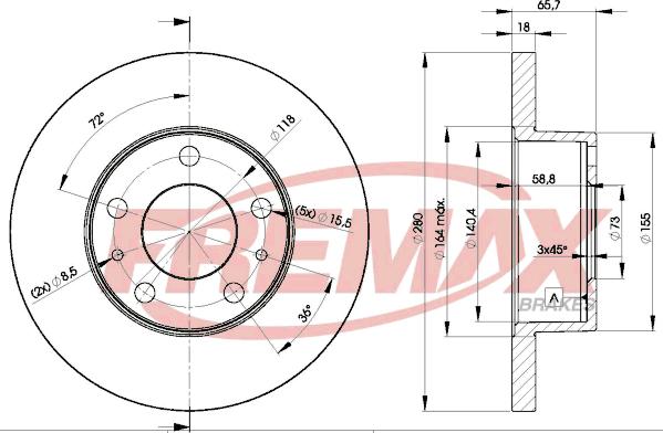 FREMAX BD-4680 - Тормозной диск avtokuzovplus.com.ua