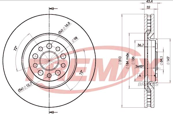 FREMAX BD-4684 - Тормозной диск avtokuzovplus.com.ua