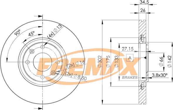 FREMAX BD-4698 - Тормозной диск avtokuzovplus.com.ua