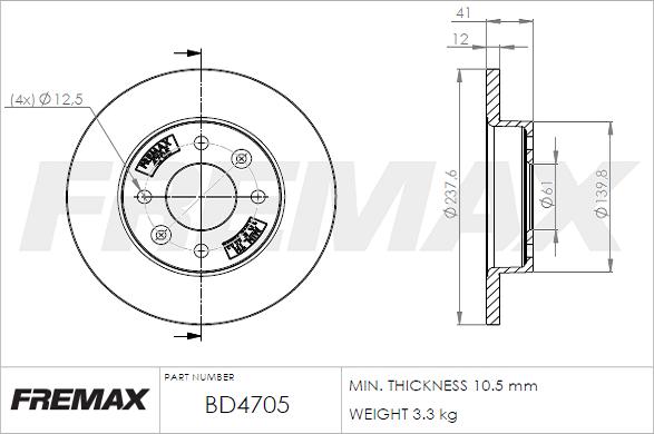 FREMAX BD-4705 - Тормозной диск autodnr.net