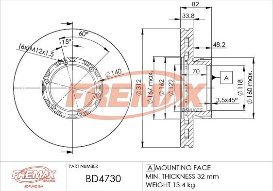 FREMAX BD-4730 - Гальмівний диск autocars.com.ua