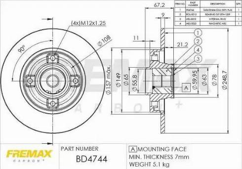 FREMAX BD-4744 - Тормозной диск autodnr.net