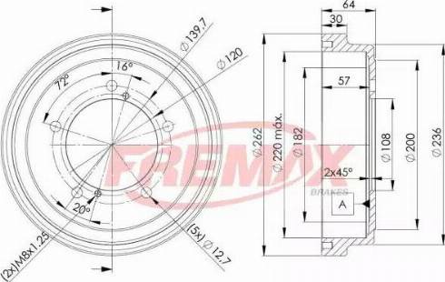 FREMAX BD-4804 - Гальмівний барабан autocars.com.ua